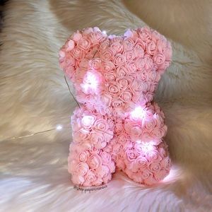 Handmade Forever Rose Bear Pink 20cm